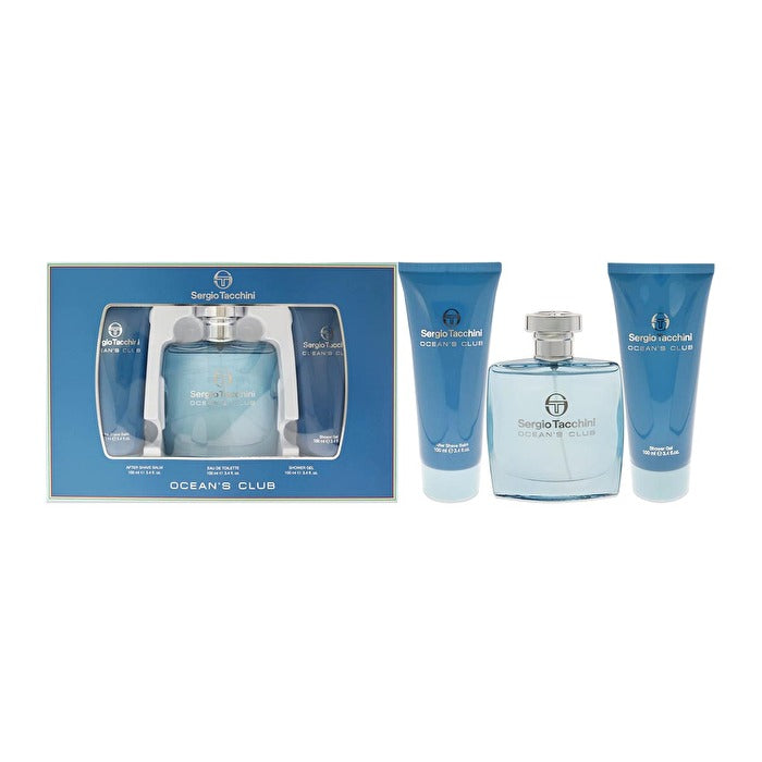 Sergio Tacchini Ocean's Club Gift Set Eau De Toilette 100ml Shower Gel 100ml And After Shave Balsam 100ml 100ml