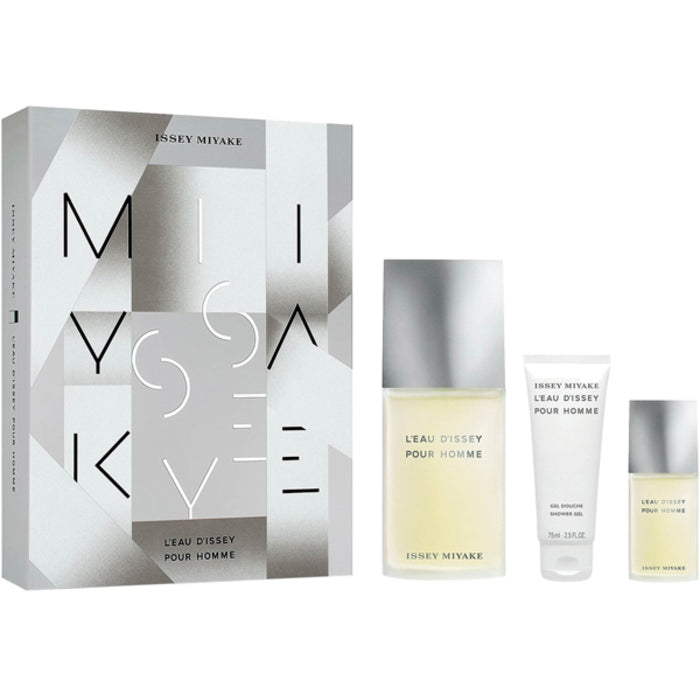 Issey Miyake L'eau D'issey Pour Homme Gift Set Eau De Toilette 125ml Miniature Eau De Toilette 15ml And Shower Gel 50ml 125ml