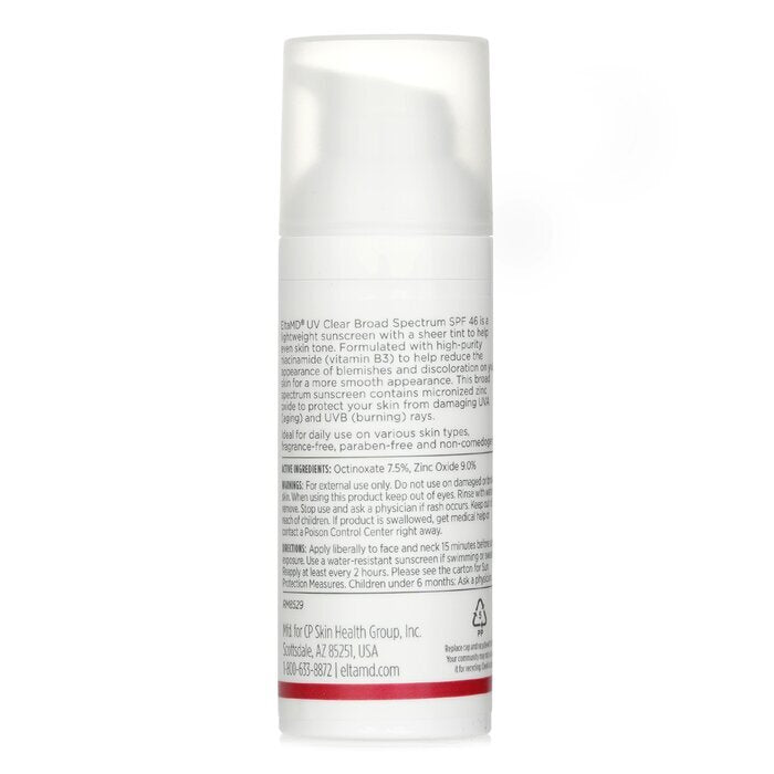 EltaMD UV Clear Facial Sunscreen SPF 46 - For Skin Types Prone To Acne, Rosacea & Hyperpigmentation - Tinted(Random Packaging) 48g/1.7oz
