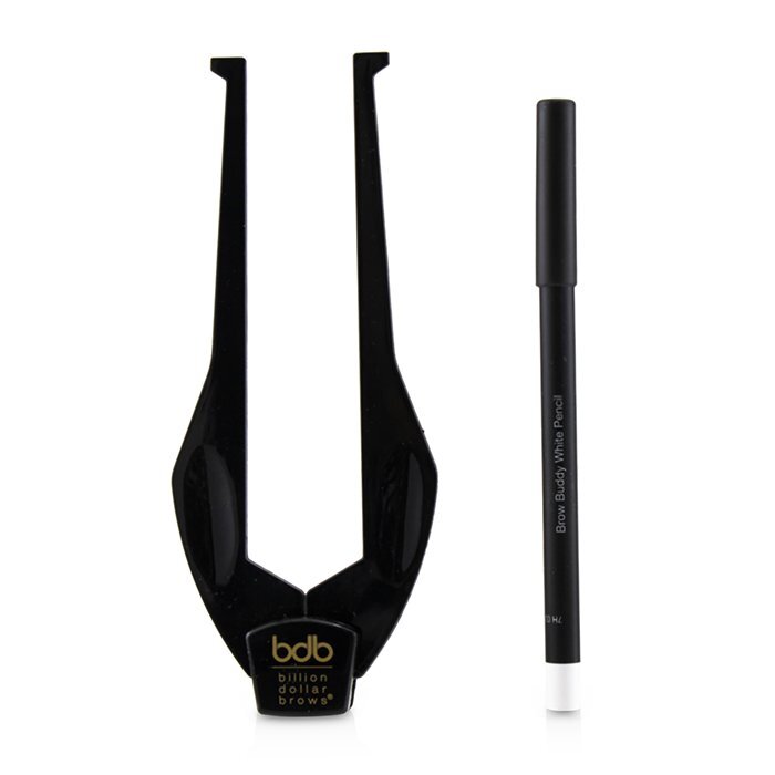 Billion Dollar Brows The Brow Buddy Kit - 1x Brow Buddy - Black, 1x White Pencil 2pcs