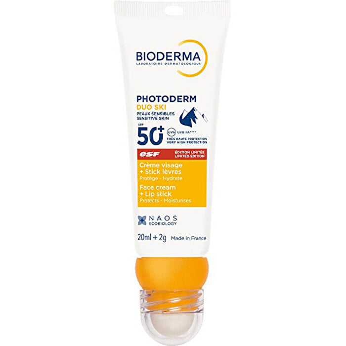 Bioderma Duo Ski Face Cream & Lip Stick Spf 50+ - Opalovací Krem A Balzám Na Rty 20ml