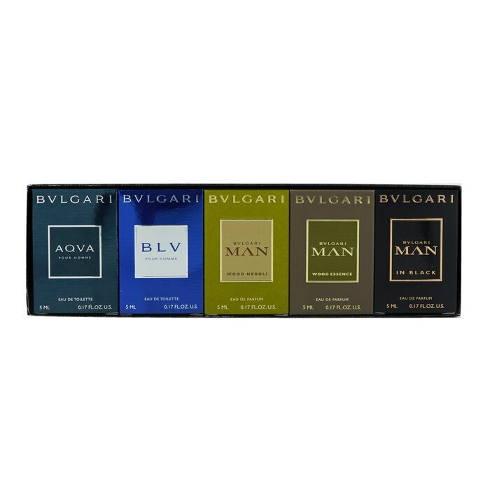 Bvlgari Mini Set 5x 5ml (man In Black Eau De Parfum & Man Wood Essence Eau De Parfum & Man Wood Neroli Eau De Parfum & Aqva Eau De Toilette & Blv Eau De Toilette)