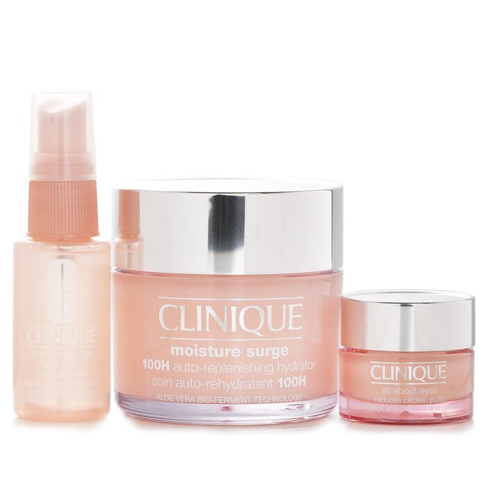 Clinique Moisture Surge Set: Moisture Surge 100H 125ml+ All About Eyes 15ml+ Moisture Surge Face Spray Thirsty Skin Relief 30ml 3pcs