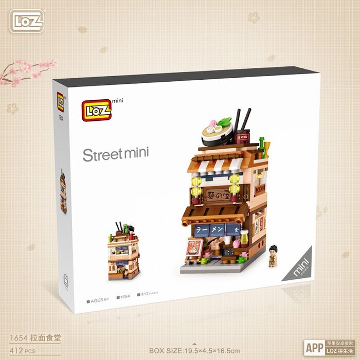 LOZ Street Series - Ramen Canteen Building Bricks Set 16.5x12.5x8cm
