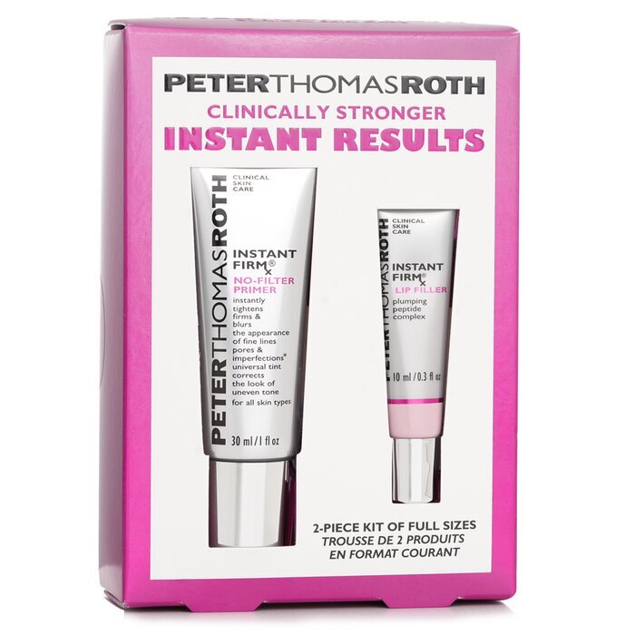 Peter Thomas Roth Clinically Stronger Instant Results Fulll Size 2 Piece Kit: Instant Firm No Filter Primer 30ml+Lip Filter 10ml 2pcs