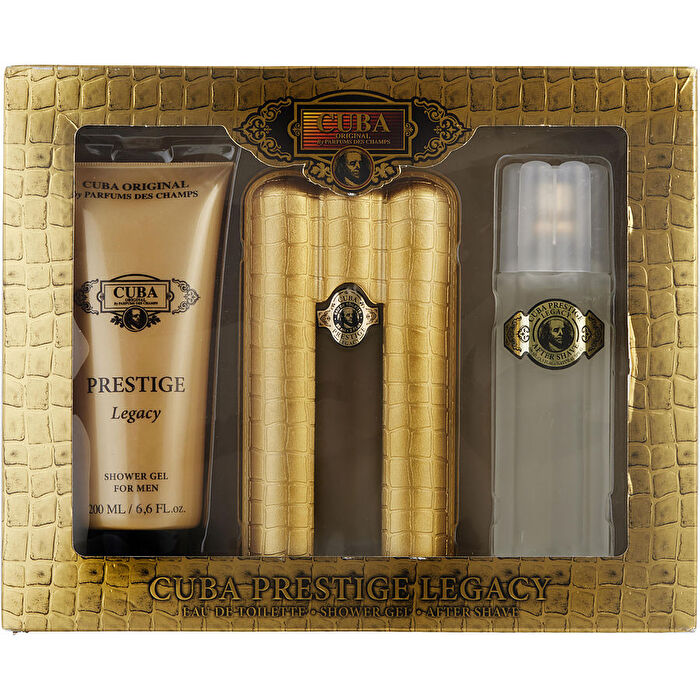 Cuba Prestige Legacy Dárková Sada Eau De Toilette 90ml Sprchový Gel 200ml A Voda Po Holení 100ml 90ml