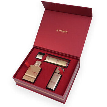 Al Haramain Amber Oud Ruby Edition Gift Set Eau De Parfum 75ml Eau De Parfum 30ml And Body Veil 250ml 75ml