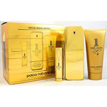Paco Rabanne 1 Million Gift Set Eau De Toilette 100ml Sprchový Gel 1 Million 100ml A Miniature 1 Million Eau De Toilette 10ml 100ml