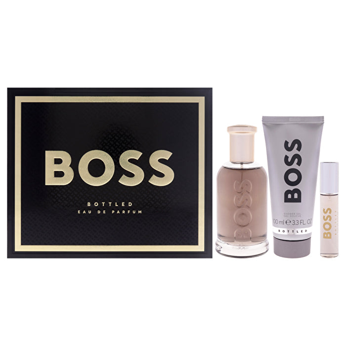 Hugo Boss Bottled 3pc Set - Eau De Parfum & Shower Gel & Travel Spray 10ml 100ml