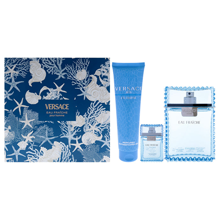 Versace Man Eau Fraiche Dárková Sada Eau De Toilette 100ml Miniaturka Eau De Toilette 5ml A Sprchový Gel 150ml 100ml
