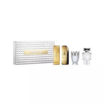 Paco Rabanne 4 Pcs Mini Set For Men: One Million Eau De Toilette & One Million Elixir Intense Eau De Parfum & Invictus Eau De Toilette & Phantom Eau De Toilette 5ml
