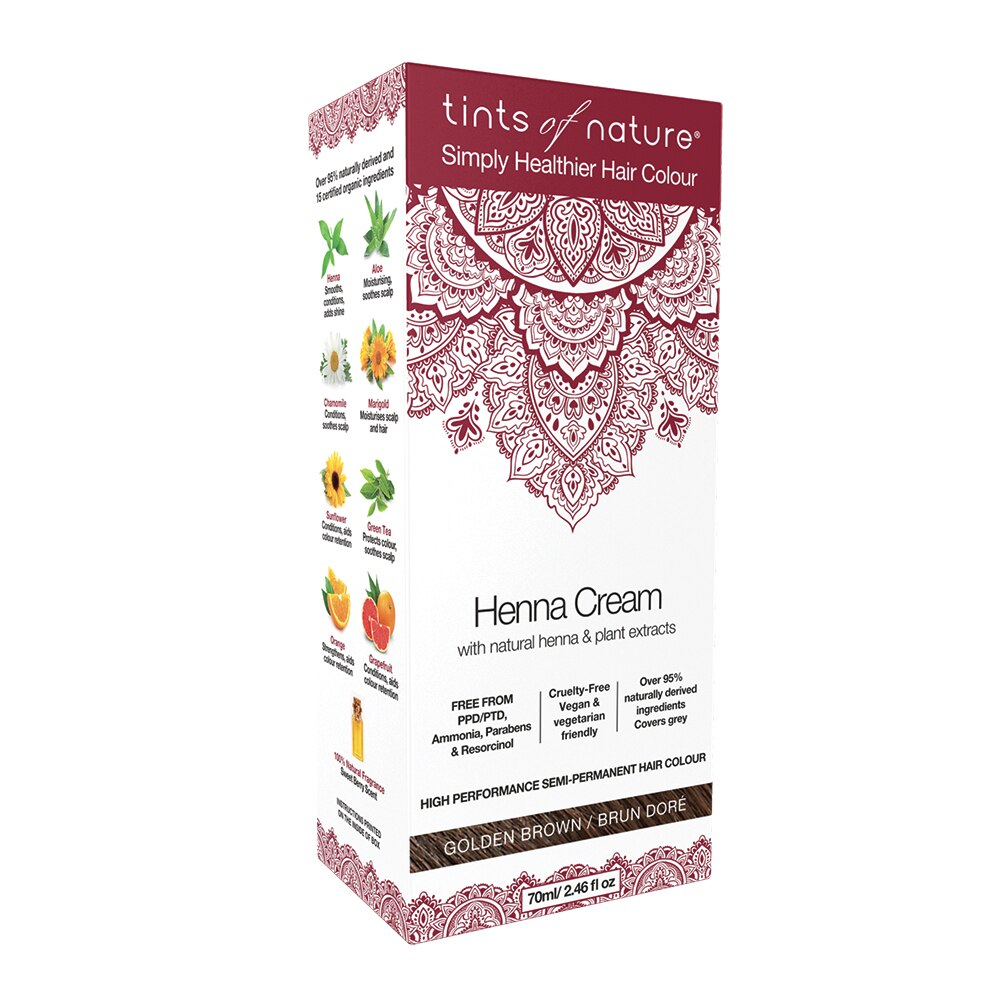 Tints of Nature Henna Cream (Semi-Permanent Hair Colour) Golden Brown 70ml