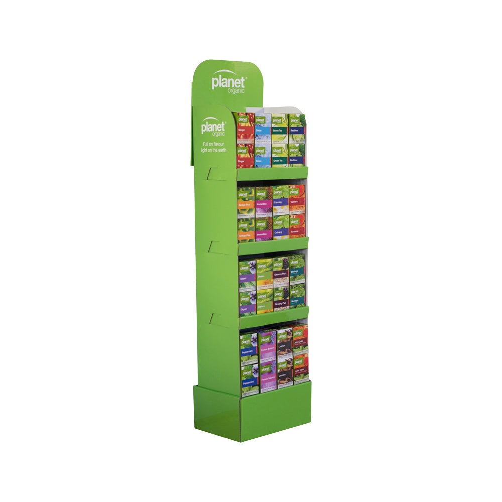 Planet Organic Empty Tea Range (25 Bags) Floor Display Stand