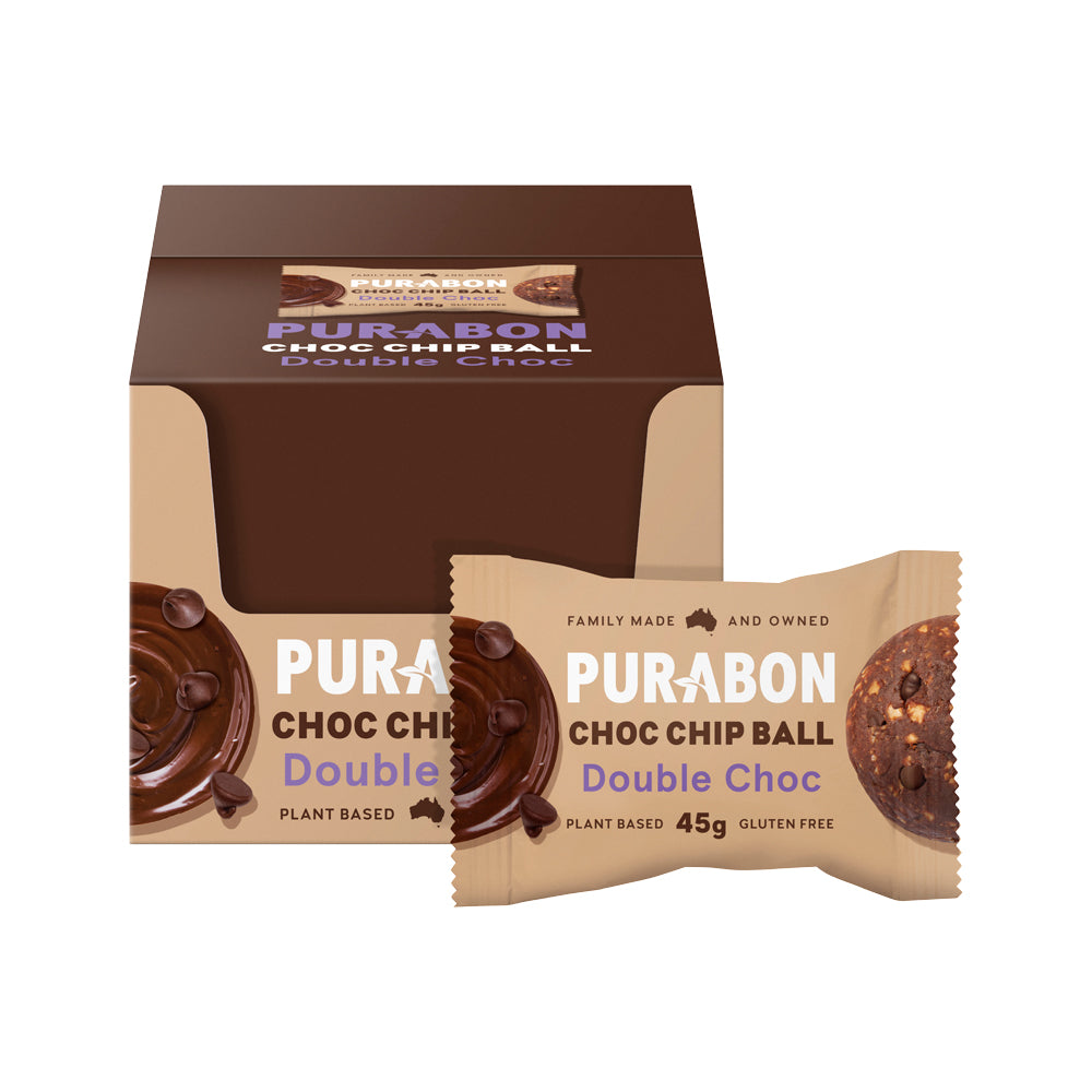 Purabon Choc Chip Balls Double Choc Chip 45g x 12 Display