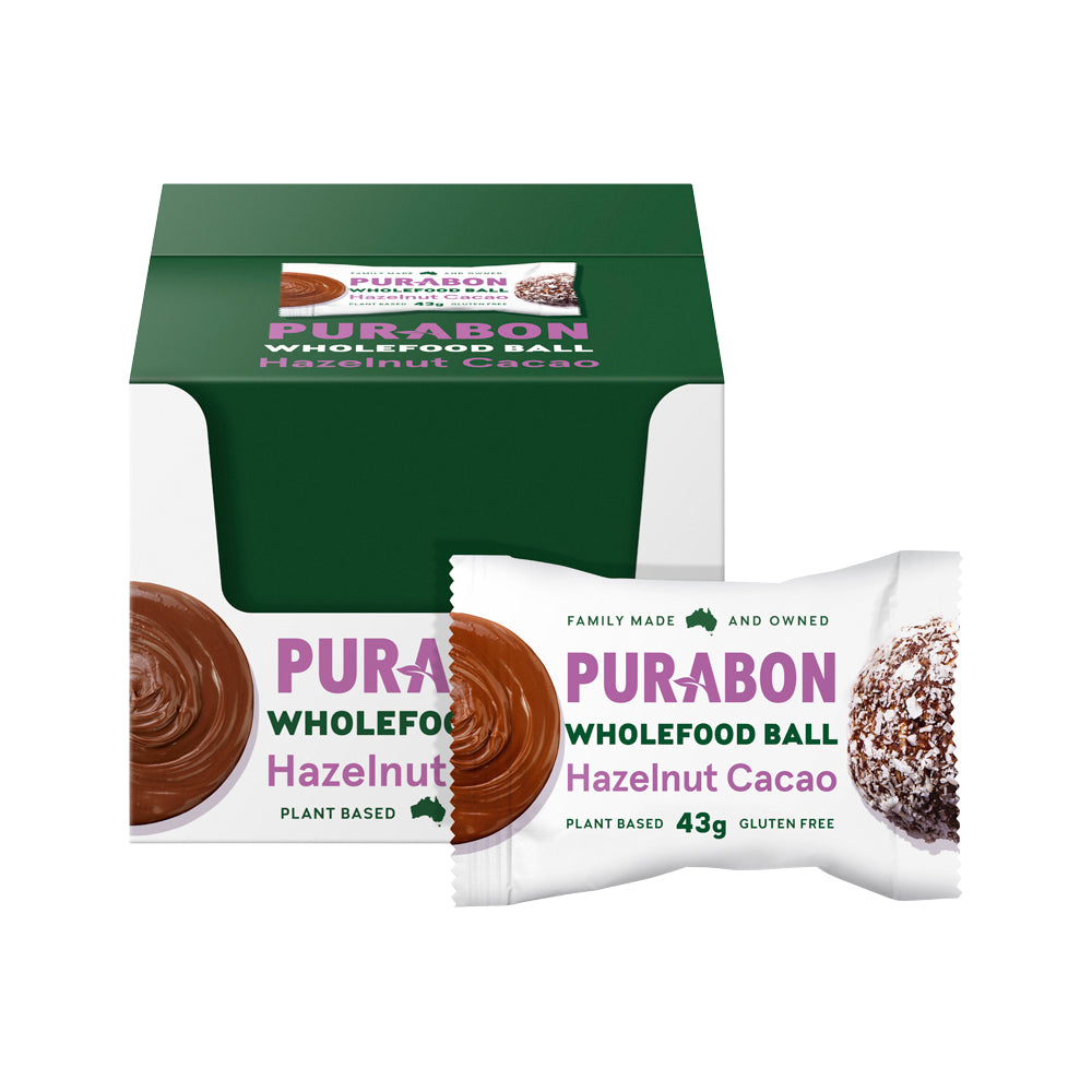 Purabon Wholefood Balls Hazelnut Cacao 43g x 12 Display
