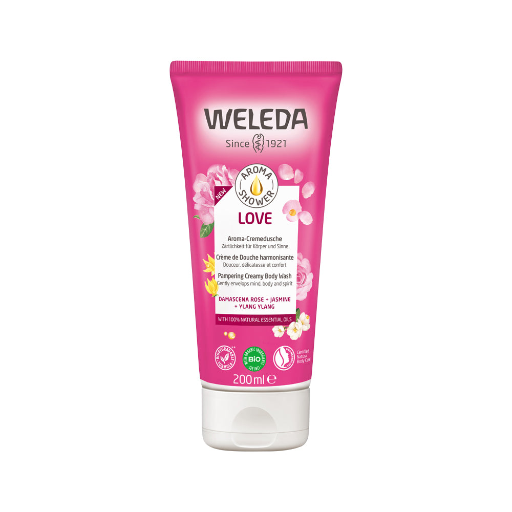 Weleda Organic Aroma Shower Gel Love (Damascena Rose + Jasmine + Ylang Ylang) 200ml
