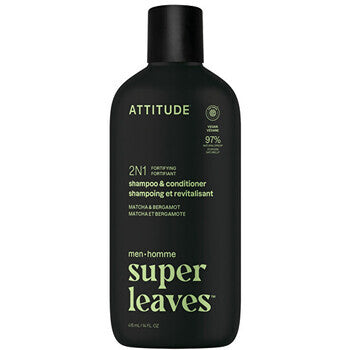 Attitude Super Leaves Matcha & Bergamot Shampoo & Conditioner - Pánský Posilující šampon A Kondicioner 2v1 415ml