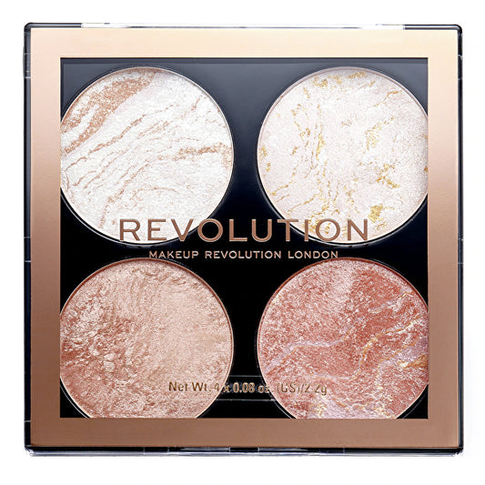 Makeup Revolution Cheek Kit Palette - Palette Of Brighteners And Bronzers 8 G