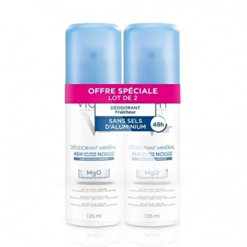Vichy Deodorant Mineral ( 2 Pcs ) - Mineral Deodorant Spray 48h 125ml