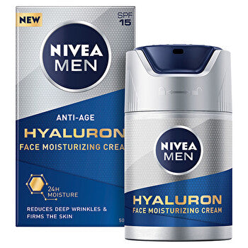 Nivea Men Hyaluron Face Moisturizing Cream Spf 15 - Moisturizing Anti-wrinkle Cream 50ml