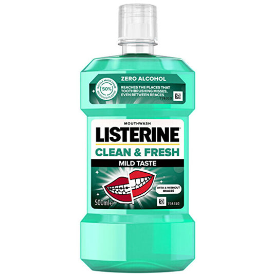 Listerine Clean & Fresh Mild Taste Mouthwash 500ml