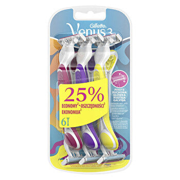 Gillette Simply Venus 3 Plus Yellow ( 6 Pcs )