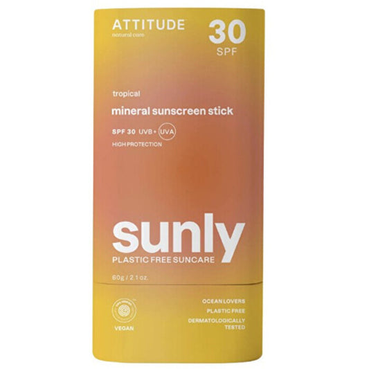 Attitude Tropical Sunly Mineral Sunscreen Stick Spf 30 60.0g