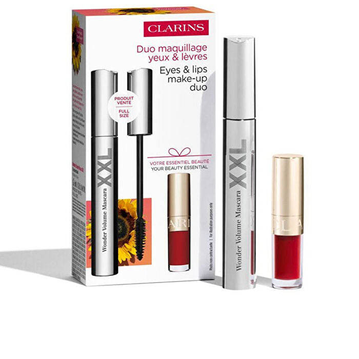 Clarins Eyes & Lips Make-up Duo Set Wonder Volume Xxl Mascara 8ml/lip Oil 1 4ml 9.4ml