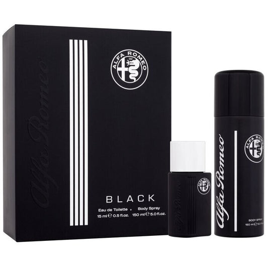 Alfa Romeo Black Gift Set Eau De Toilette 15ml And Body Spray 150ml 15ml