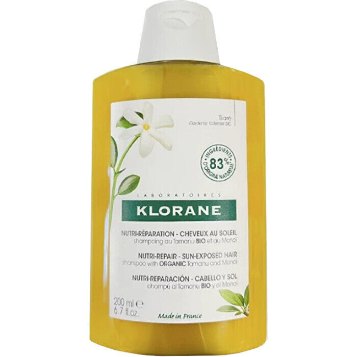 Klorane Bio Tamanu A Monoi Nourishing Shampoo - Vyživující šampon Pro Vlasy Vystavene Slunci 200ml