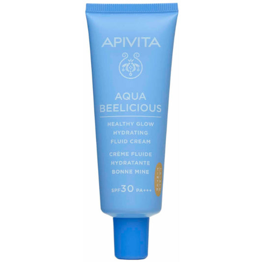 Apivita Aqua Beelicious Healthy Glow Hydrating Fluid Cream Spf 30 - Tinted Moisturizer 40ml