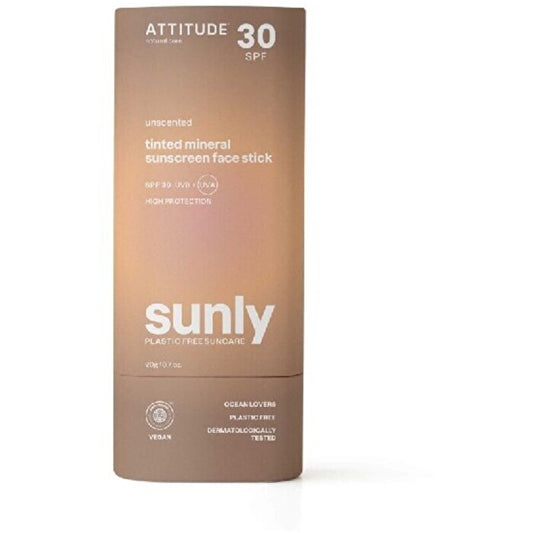 Attitude Tinted Mineral Sunscreen Face Stick Spf 30 - Tónovaná Minerální Ochranná Tyčinka Na Obličej A Rty 20.0g