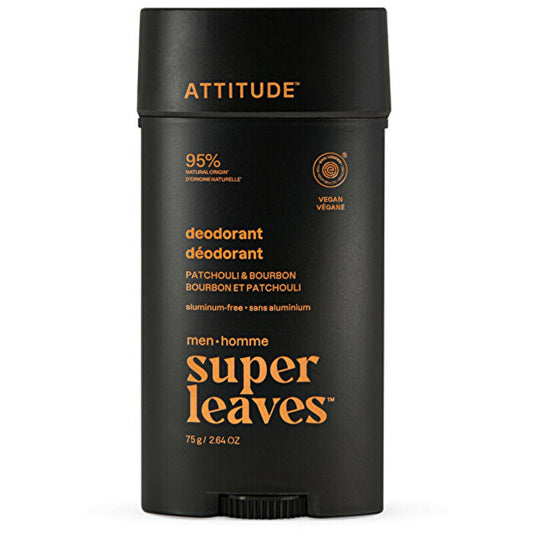 Attitude Super Leaves Patchouli & Bourbon Deodorant - Přírodní Pánský Deodorant 75.0g