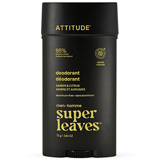 Attitude Super Leaves Amber & Citrus Deodorant - Přírodní Pánský Deodorant 75.0g