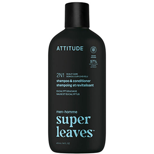 Attitude Super Leaves Eucalyptus & Sage Shampoo & Conditioner - Men 2 In 1 415ml