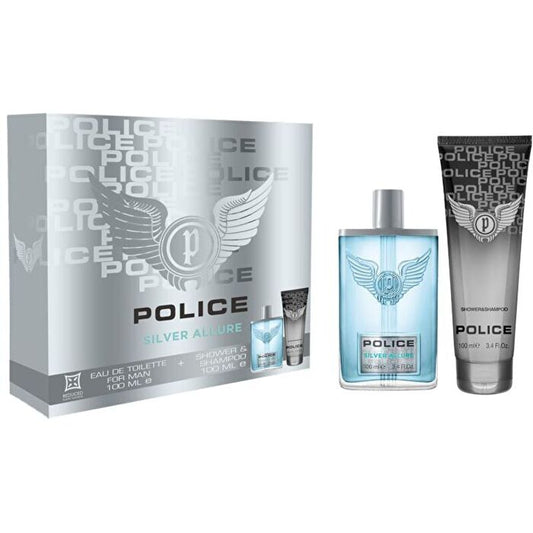 Police Silver Allure Gift Set Eau De Toilette 100ml And Shower Gel 100ml 100ml