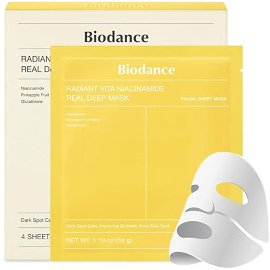 Biodance Radiant Vita Niacinamide Real Deep Mask - Face Mask ( 4 Pcs )