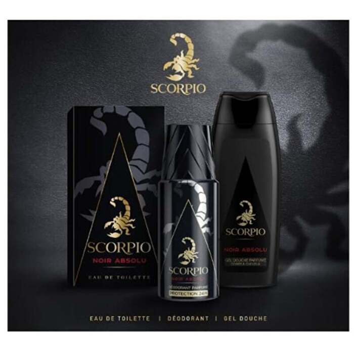 Scorpio Noir Absolu Gift Set Eau De Toilette 75ml Shower Gel 250ml And Deospray 150ml 75ml