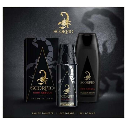 Scorpio Noir Absolu Gift Set Eau De Toilette 75ml Shower Gel 250ml And Deospray 150ml 75ml