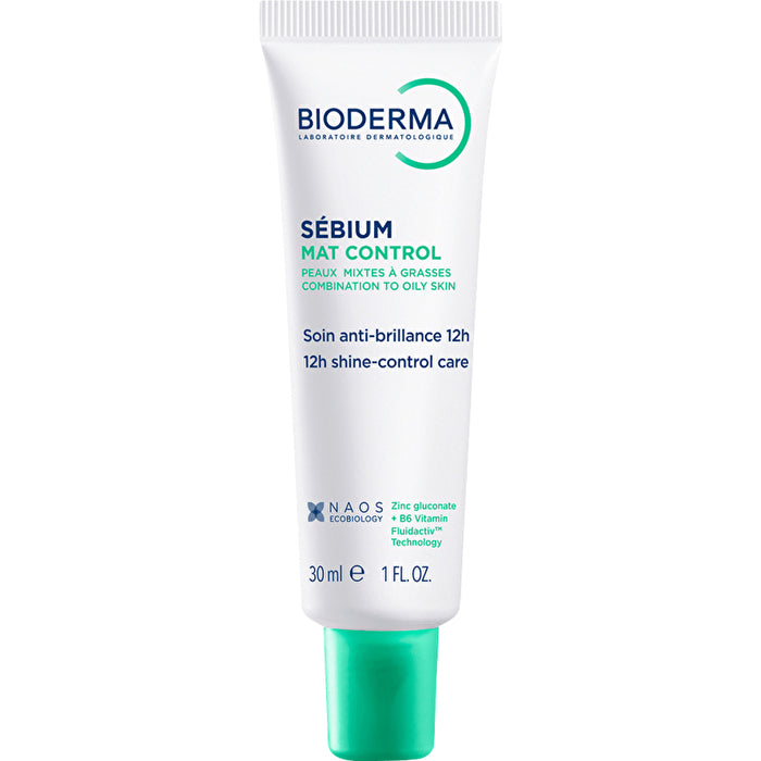 Bioderma Sebium Mat Control 12h Shine-control Care Cream - Zmatňující Hydratační Krem Pro Mastnou A Smíšenou Pleť 30ml