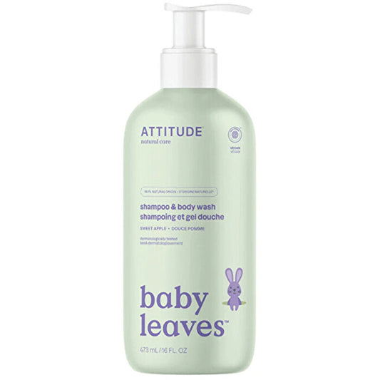 Attitude Baby Leaves Shampoo (apple) - Kids Body Wash And Shampoo 473ml