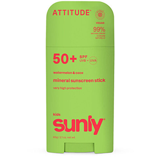 Attitude Kids Sunly Stick Spf 50 - Dětský Minerální Opalovací Krem 60.0g