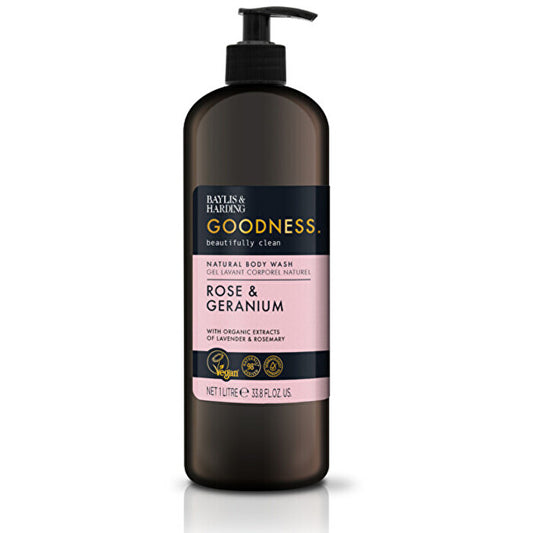 Baylis & Harding Rose & Geranium Natural Body Wash ( Růže & Geránium ) - Sprchový Gel 1000ml