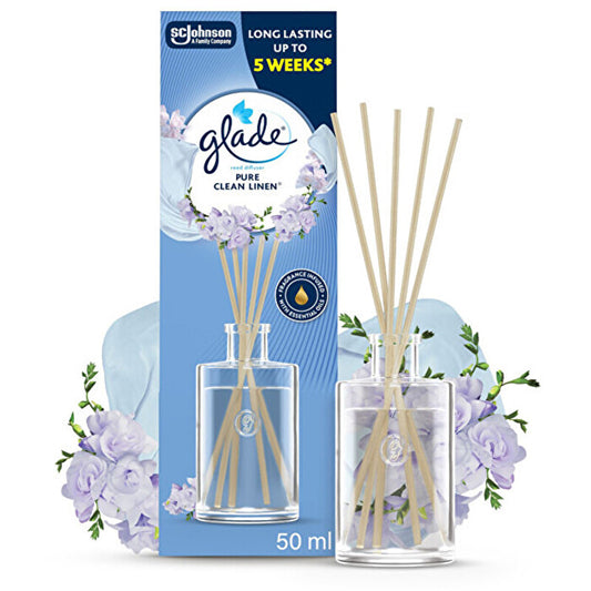 Glade Reeds Pure Clean Linen - Tyčinkový Difuzer 50ml