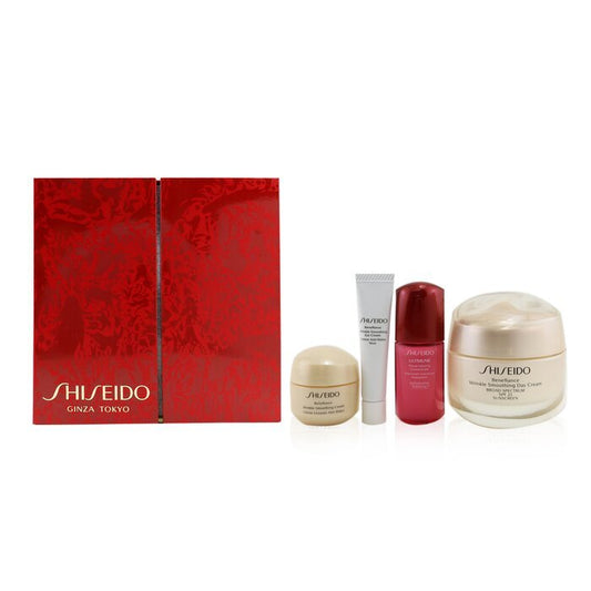 Shiseido Smooth Skin Sensations Set: Benefiance Day Cream SPF23 50ml + Ultimune Concentrate 10ml + Benefiance Smoothing Cream 15ml + Benefiance Eye Cream 5ml 4pcs