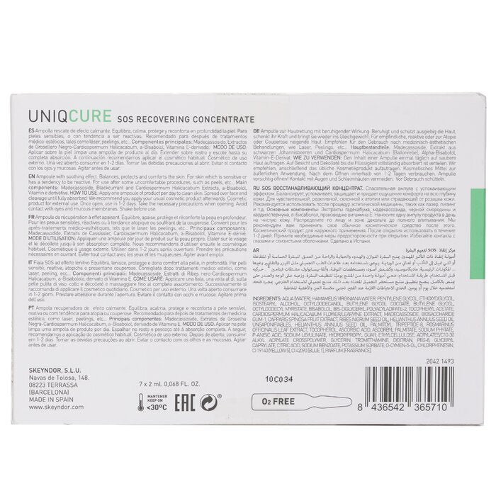 Skeyndor Uniqcure Sos Recovering Concentrate Set 7x 2ml 14ml