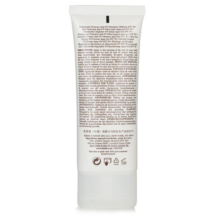 Kiehl's D.s. Ultra Light Daily Uv Defense Aqua Gel Spf50 60ml