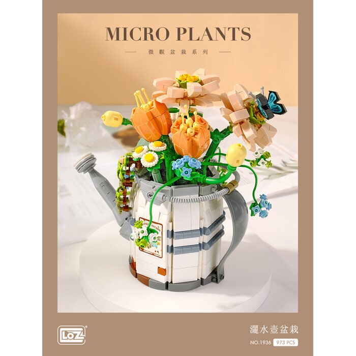 LOZ Mini Blocks - Watering Pot Flower Pot Building Bricks Set 23 x 17 x 8cm