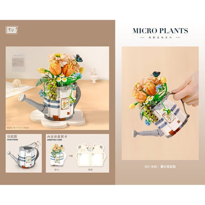 LOZ Mini Blocks - Watering Pot Flower Pot Building Bricks Set 23 x 17 x 8cm