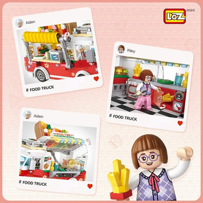 LOZ Mini Blocks - Pizza Car Building Bricks Set 14 x 18 x 8 cm